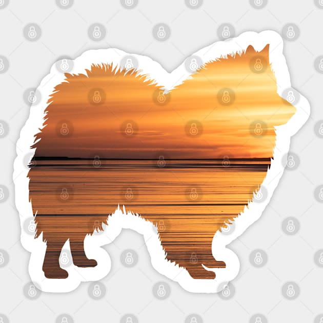 Samoyed Sunset Sticker by Rumble Dog Tees